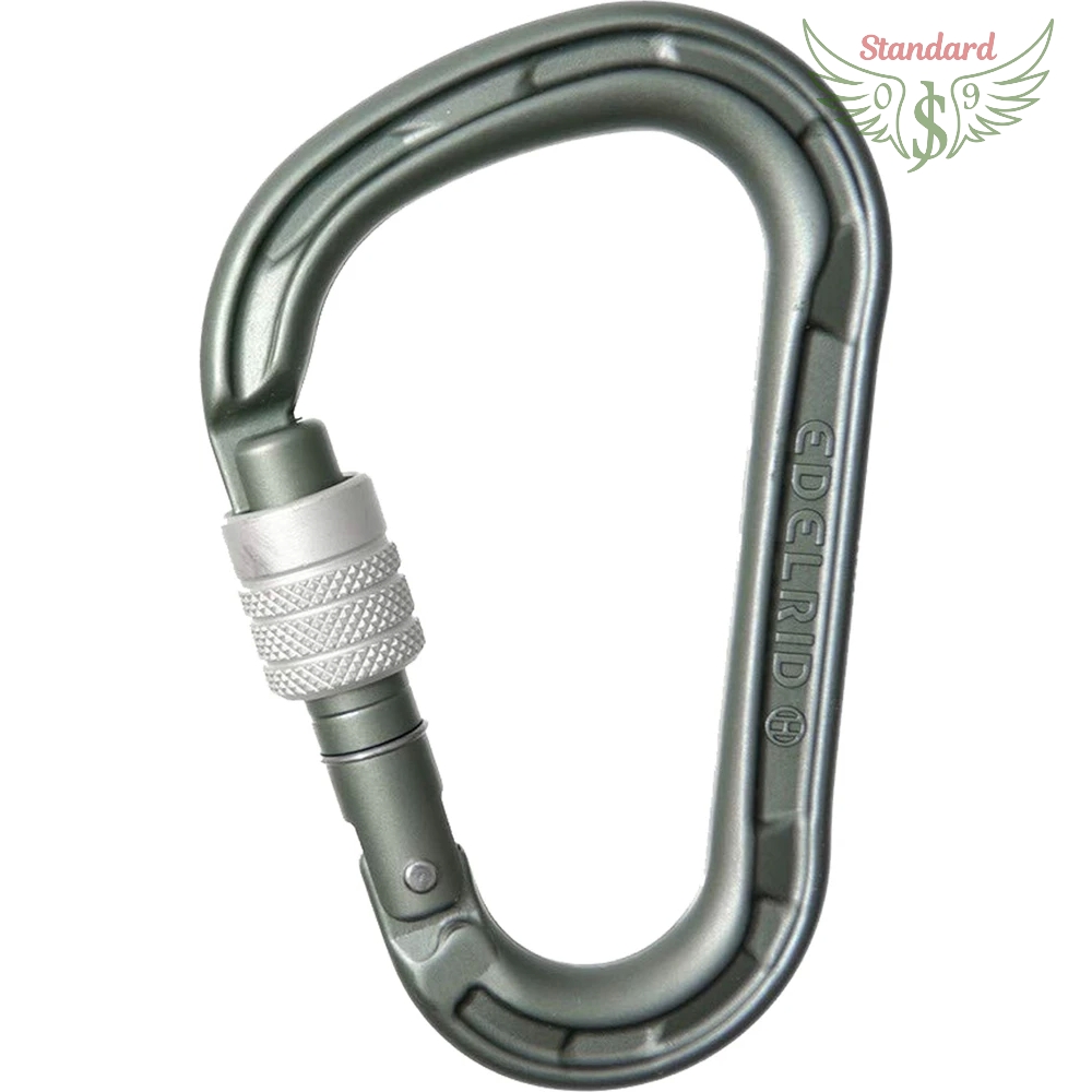 EDELRID HMS Magnum Screw Carabiner Locking Carabiner  (Silver)