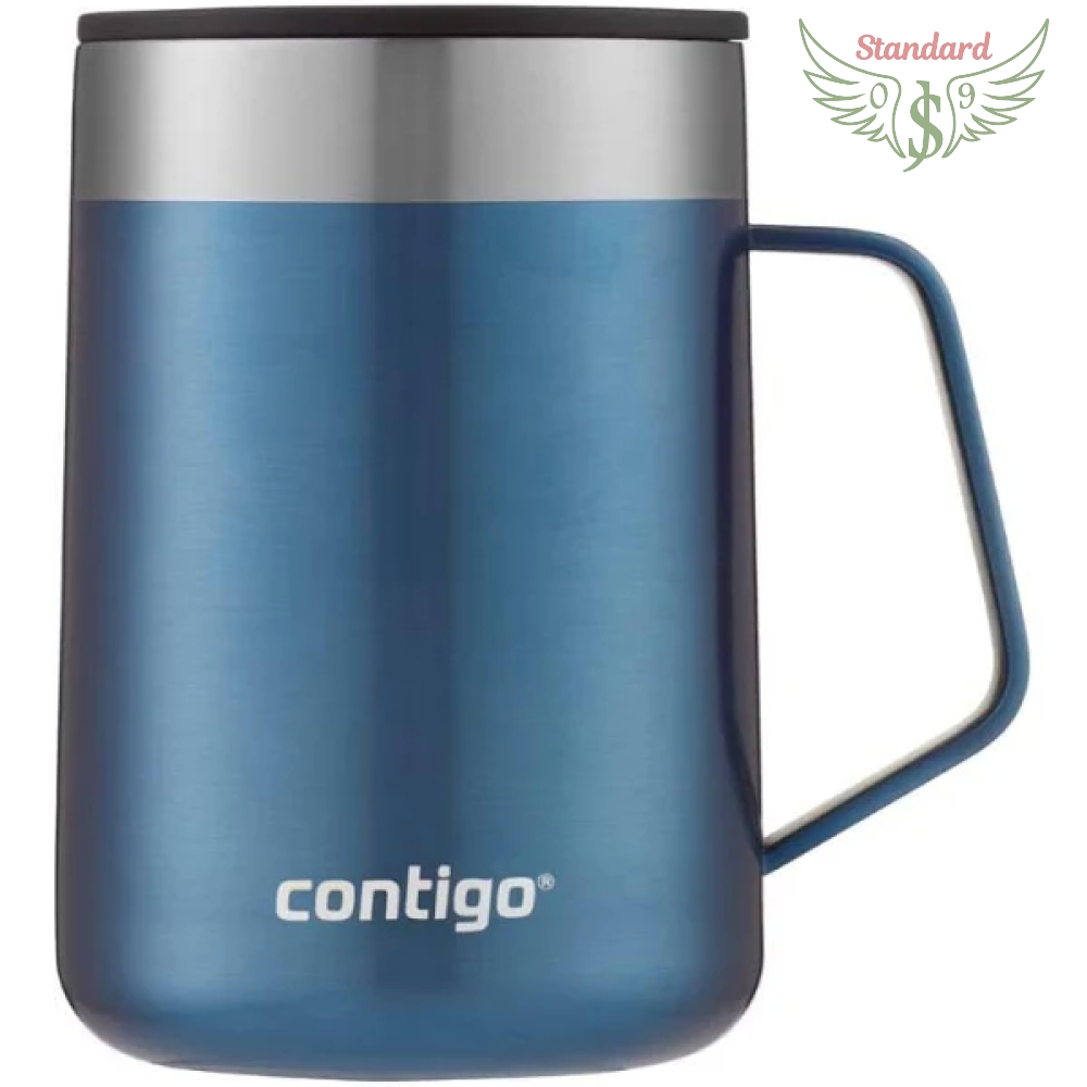 Contigo Streeterville Desk Mug, Insulated Coffee Thermal Mug with Stainless Steel Handle, Coffee to Go Mug with Lid, Keeps Coffee and Tea Warm for up to 5 Hours, Ideal for Office & Home, 420 ml
