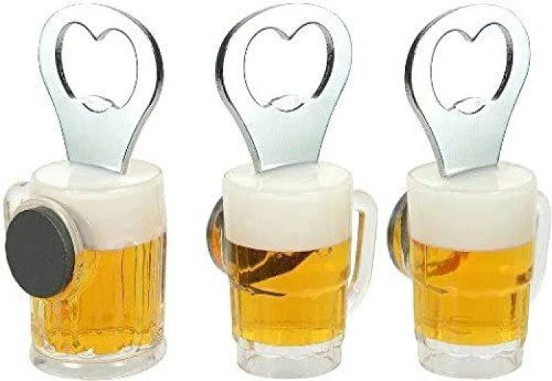 Beer Bottle Opener Vintage with Fridge Magnet Set of 1