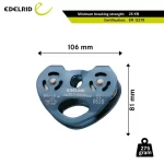 Edelrid Rail Double Zipline Pulley 25 KN Light Weight Suitable for Steel Wire and Static Rope - 275 G (CE 0333) - Image 4