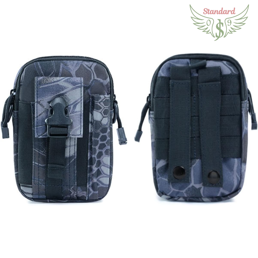 Multi-Purpose Tactical Bag Molle Pouch Oxford Cloth Outdoor Waist Belt Bag Python, Black