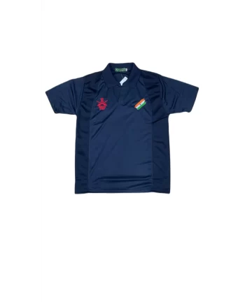 Men Embroidered Polo Neck Polyester Black T-Shirt