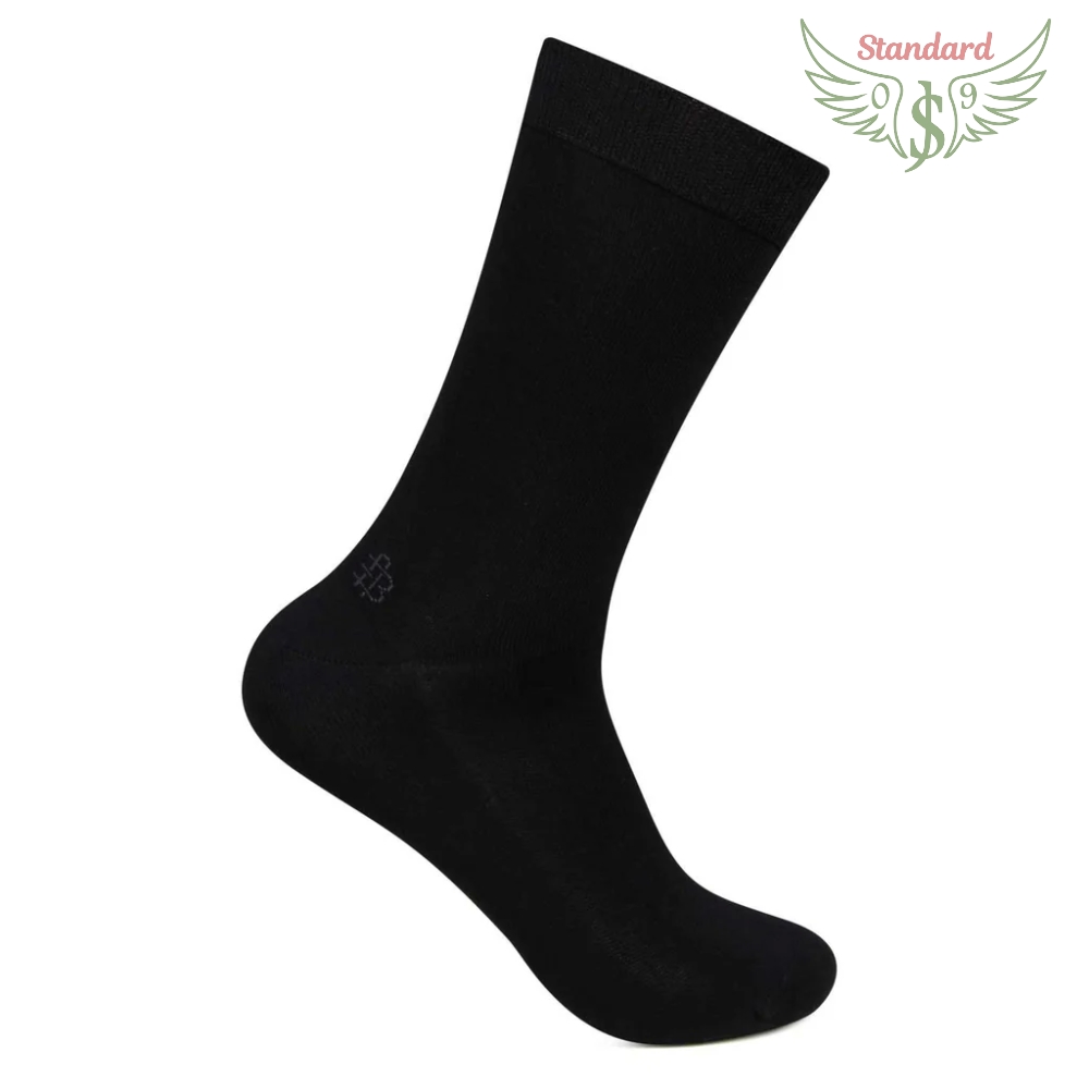 Bonjour Men's Cotton Odour Free Black Plain Socks- Pack Of 1, Regular