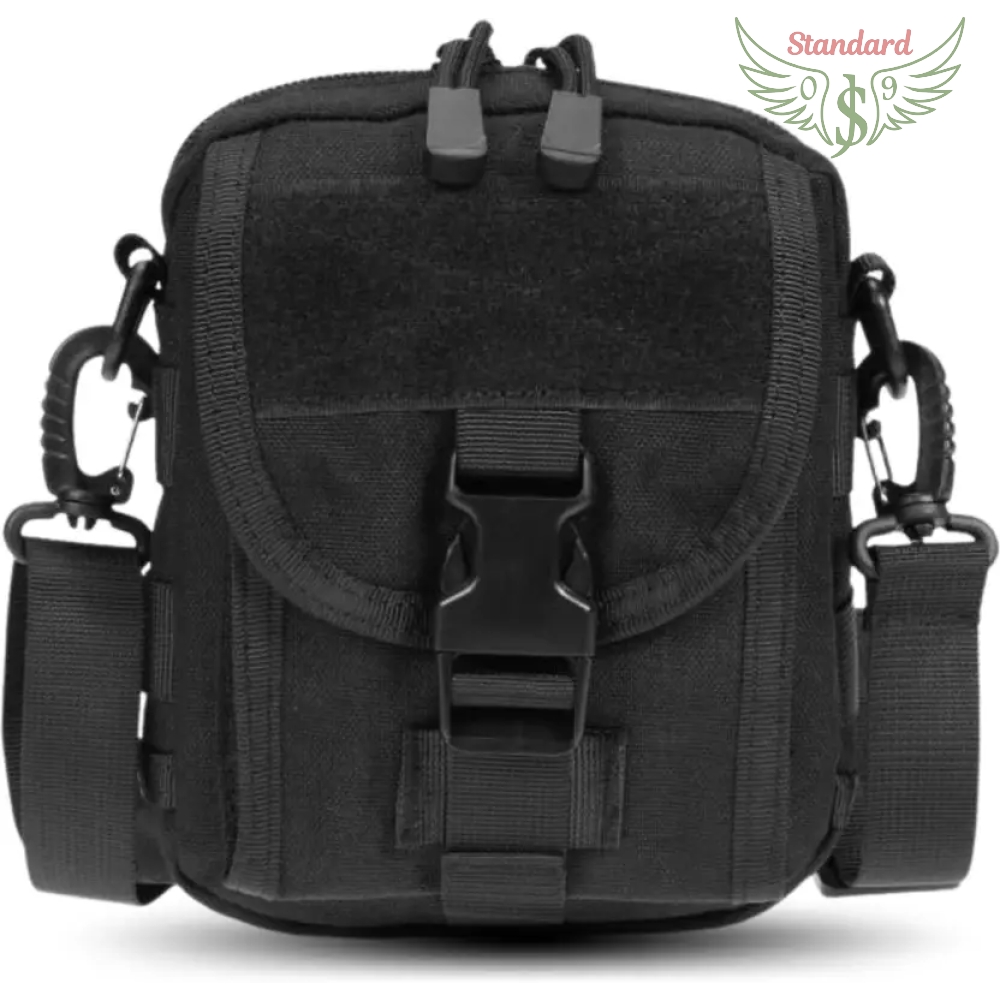 Black Men & Women Sling Bag Unisex Multipurpose Tactical Bag Hiking Utility Belt Bag Molle Pouch Black Color